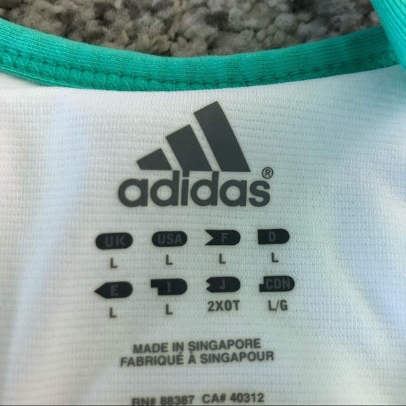 Adidas Active Green & Pink Swirl Print Tankini Top Size Large - Picture 9 of 12